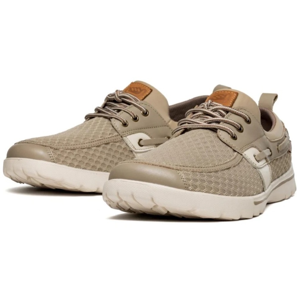 Skuze Del Marina Mens Tan Mesh Boat Shoes Lightweight Comfort Sneakers Size 8